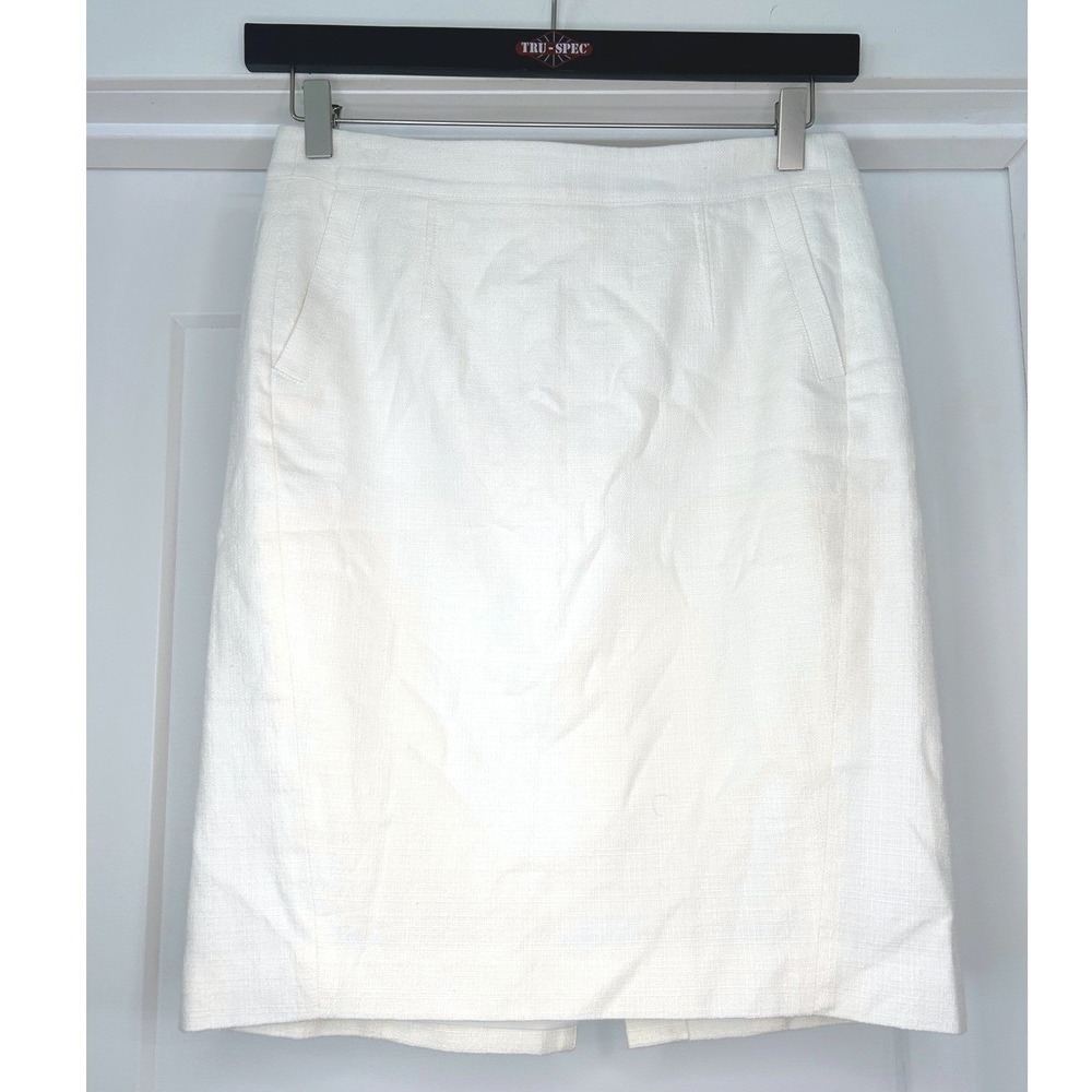 Ann Taylor Petite Off White Textured Pencil Skirt Size 8P‎ Career Professional